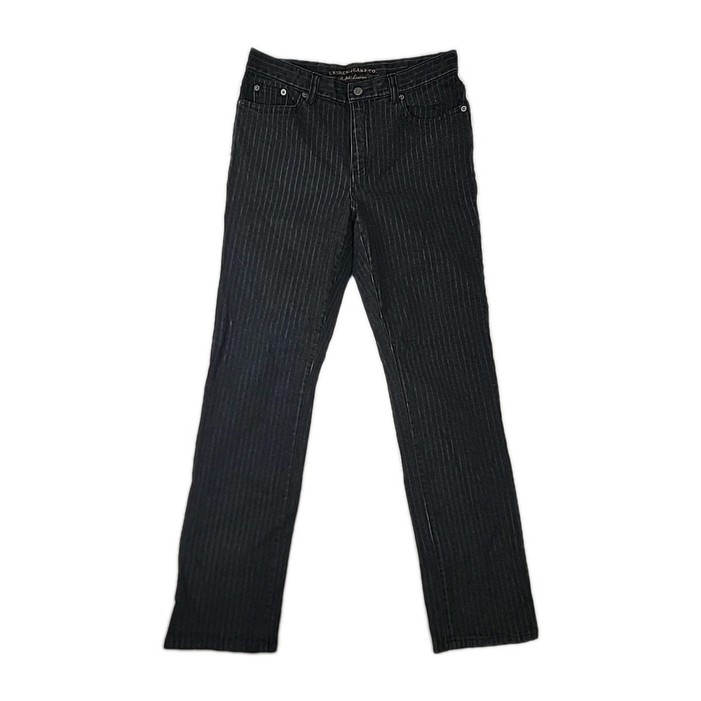 Lauren Ralph Lauren Black Pinstripe Straight Leg Jeans - Subtle Stripe